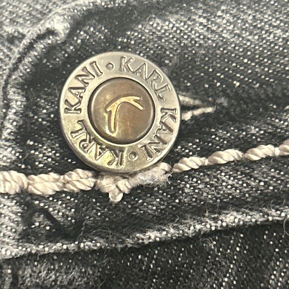 Karl Kani Gold Baggy Jeans Mens 36x32 Black Denim Hip Hop Y2K Jnco Southpole - Picture 4 of 7